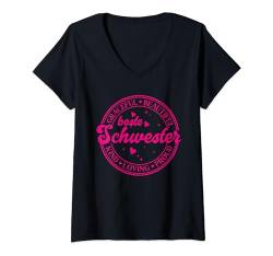 Damen Geschenk beste Schwester T-Shirt mit V-Ausschnitt von FunShirtDealer