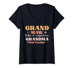 Damen Retro Hunde Oma | Wie eine normale Omi nur viel cooler T-Shirt mit V-Ausschnitt von FunShirtDealer