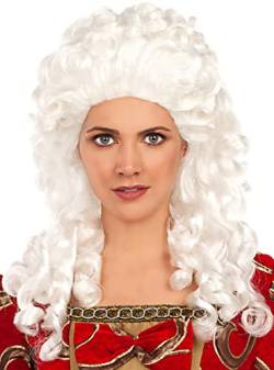 Funidelia | Barock Perücke für Damen Barock, Französische Revolution, 17. und 18. Jahrhundert, Epochen - Farben: Weiß, Zubehör für Kostüm - Lustige Kostüme für deine Partys von Funidelia