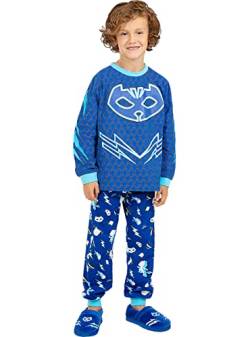 Funidelia | Catboy Pyjama - PJ Masks für Jungen Zeichentrickfilm - Lustige Geschenke für Kinderan Weihnachten, Geburtstag und Anderen Anlässen - Größe 5-6 Jahre - Blau von Funidelia