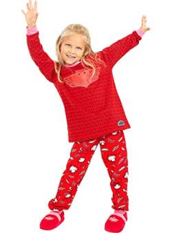 Funidelia | Eulette Pyjama - PJ Masks für Mädchen Zeichentrickfilm - Lustige Geschenke für Kinderan Weihnachten, Geburtstag und Anderen Anlässen - Größe 2-3 Jahre - Rot von Funidelia