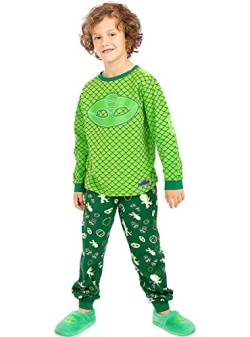 Funidelia | Gecko Pyjama - PJ Masks für Jungen Zeichentrickfilm - Lustige Geschenke für Kinderan Weihnachten, Geburtstag und Anderen Anlässen - Größe 2-3 Jahre - Grün von Funidelia