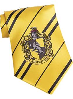 Funidelia | Harry Potter Hufflepuff Krawatte 100% OFFIZIELLE für Herren und Damen Hogwarts, Zauberer, Film und Serien - Farben: Gelb, Zubehör für Kostüm - Lustige Kostüme für deine Partys von Funidelia