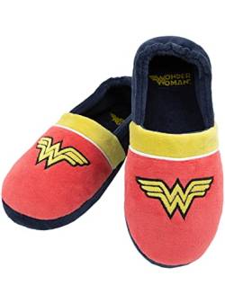 Funidelia | Wonder Woman Hausschuhe für Mädchen Superhelden, DC Comics, Justice League - Lustige Geschenke für Kinderan Weihnachten, Geburtstag und anderen Anlässen - Größe 32-34 - Rot von Funidelia