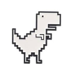 Brosche Pin, Dinosaurier Brosche Retro Pixel Geometrisch Weiß Dinosaurier Legierung Pins Elegant Kostüm Zubehör Schöne Cartoon Tier Abzeichen Emaille von Funight