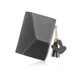 FuninCrea Damen Geldbörse mit Reißverschluss, kleine Geldbörse mit Metallknopf, Ledergeldbörse für Frauen mit Münztasche, Multifunktions Damen Bifold Brieftaschen, Kreditkartenetui Brieftasche für von FuninCrea