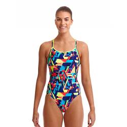 Funkita Badeanzug Damen Blocked Bars chlorbeständig, Größe:34 von Funkita