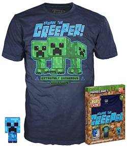 Funko Pop & Tee Minecraft Charged Creeper T-Shirt Größe XL playsets, Mehrfarbig, 158/164 von Funko