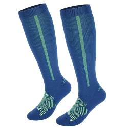 Funkprofi Kompressionsstrümpfe Damen Herren Kompressionssocken Stützstrümpfe: Laufstrümpfe - Compression Socks für Sport Fußball Flug Laufen Reisen Marineblau L/XL von Funkprofi