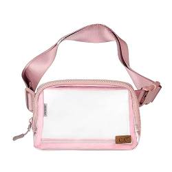 Funky Junque Umhängetaschen für Damen, verstellbarer Gürtelriemen, Bauchtasche, Schlingen, Taille, Geldbörse, Reisen, Essentials, Strand, Fitnessstudio, Rose (transparent), Einheitsgröße von Funky Junque