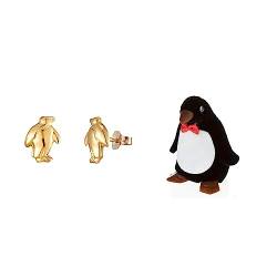 Ohrstecker Pinguin 9 Karat Gold Pinguin-Geschenkbox von Funkyrox