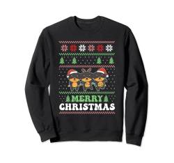 Frohe Weihnachten Retro Ugly Christmas Rottweiler Sweatshirt von Funny Animals For Ugly Christmas