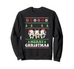 Merry Christmas Retro Ugly Christmas Dalmatiner Sweatshirt von Funny Animals For Ugly Christmas