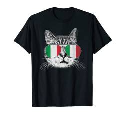 Katzen-Hemd, italienische Flagge, Landhausstil, Retro, für Herren und Damen T-Shirt von Funny Cat Retro National Flag Country Men Women