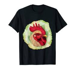 Wasserfarben Hühner Gesicht Kleidung Geflügel Bauer Geschenk Huhn T-Shirt von Funny Chicken Merch for Women, Men & Kids