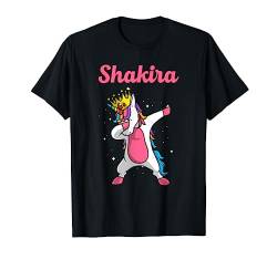Shakira Name personalisiert Geburtstag Dabbing Unicorn Queen T-Shirt von Funny Custom Christmas Girl Mother Women Mom Gifts
