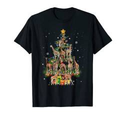 Lustiger Schlafanzug mit Giraffenmotiv, Weihnachtsbaum, Giraffenliebhaber T-Shirt von Funny Dog Animal Christmas Tree Dog Lover Tee Gift