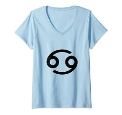 Damen Krebs Sternzeichen Kostüm T-Shirt mit V-Ausschnitt von Funny Easy Lazy Last Minute Costumes