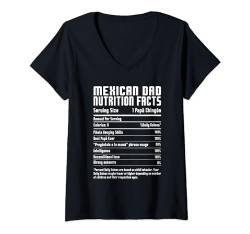 Damen Mexikanischer Vater Nährwertangaben Lustiger Vatertag Dia Del Padre T-Shirt mit V-Ausschnitt von Funny Father's Day Gear