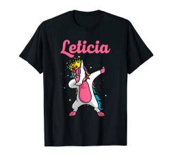 LETICIA Geschenk Name Personalisiert Geburtstag Dabbing Einhorn T-Shirt von Funny Girl Mother Women Mom Custom Christmas Style