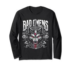 Vintage Bad Omens Band Wolf Dolch Graphic Tees Bad Omen Langarmshirt von Funny Graphic Tees Gift For Men Women Boys Girls