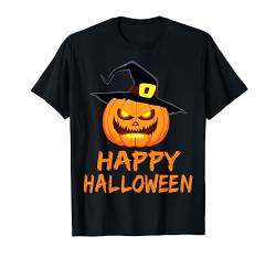Kürbis mit Hut - Happy Halloween Kostüm Frauen Männer Kinder T-Shirt von Funny Halloween TShirts Store