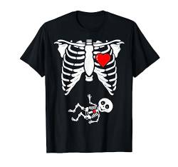 Schwangere Skeleton Shirt Baby X-Ray Halloween Pregnant T-Shirt von Funny Halloween Xray Pregnancy Shirt by T&T