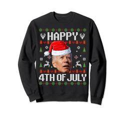 Lustiger Joe Biden Merry 4th Of Juli Ugly Christmas Sweater Sweatshirt von Funny Joe Biden Political Ugly Christmas Sweater