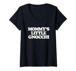 Damen Mommy's Little Gnocchi – Lustige Kinder Jungen Kleinkind Kinder T-Shirt mit V-Ausschnitt von Funny Kids Sayings & Funny Kids Designs