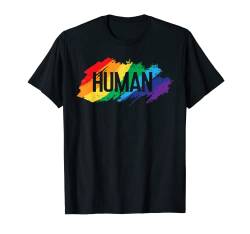 Human | Regenbogen Lesben Lustiges Pride Month T-Shirt von Funny LGBT Pride Geschenke LGBTQ Gay Pride Merch