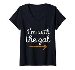 Damen I'm With The Gal Lustiger Spitzname für Mädchen Easy Halloween T-Shirt mit V-Ausschnitt von Funny Matching Halloween Thanksgiving Gift Ideas