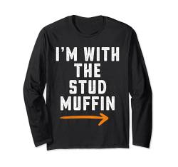Ich bin bei The Stud Muffin, Spitzname für Freund und Freundin Langarmshirt von Funny Matching Halloween Thanksgiving Gift Ideas