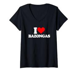 Damen I Love Bazongas - Lustiger Spruch sarkastische Neuheit Jungs Männer T-Shirt mit V-Ausschnitt von Funny Men's Sayings & Funny Designs For Men