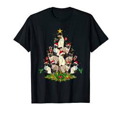 Cute Santa Siamese Cat Christmas Tree Funny Gift T-Shirt von Funny Pajamas & Matching Family Group Christmas