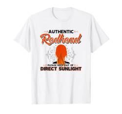 Authentisches Redhead Keep Out of Sunlight Lustiges Redhead T-Shirt T-Shirt von Funny Redhead Designs