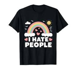 Sarkasmus Ich hasse Menschen Irony Rainbow T-Shirt von Funny Sarcasm Sarcastic Humor Irony