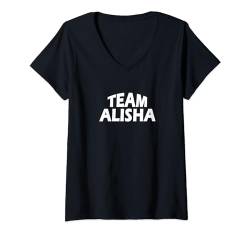 Damen Mannschaft Alisha T-Shirt mit V-Ausschnitt von Funny Team