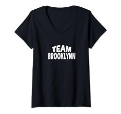 Damen Mannschaft Brooklyn T-Shirt mit V-Ausschnitt von Funny Team