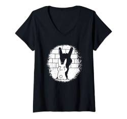 Damen Hasenpuppe Shadow Rock auf Heavy Metal Teufelshörner Musik T-Shirt mit V-Ausschnitt von Funny Thrifts