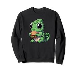 Schleier Chamäleon Burger Reptil Lustiger Hamburger Sweatshirt von Funny Veiled Chameleon Gifts