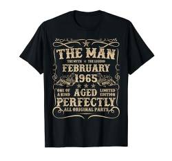 59 Jahre alte Geburtstagsgeschenke für Männer, geboren im Februar 1965 T-Shirt von Funny Vintage Birthday Outfit For Men And Women