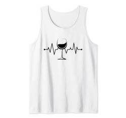 Wine Heartbeat Lustiges Weinglas Rotweinglas Trinker Tank Top von Funny Wine Drinkers Glass of Wine Humor Apparel