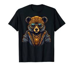 Lustiger Hip Hop Gangster Dope brauner Teddybär mit Sonnenbrille T-Shirt von Funny family bear Quotes apparel