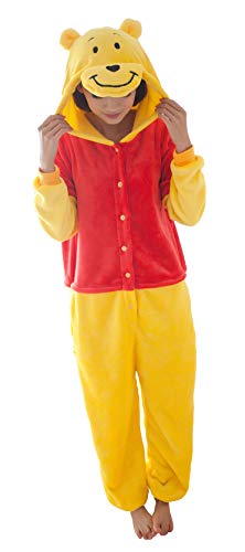 FunnyCos Unisex Tier-Onesie Erwachsene Halloween Pyjama Cosplay Kostüm mit Kapuze Loungewear Gr. M(Höjd 158/167 cm), Winnie The Pooh von FunnyCos