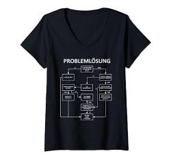 Damen Problemlösung T-Shirt Funshirt für Männer Herren Sprüche T-Shirt mit V-Ausschnitt von Funshirts mit Spruch für Herren und Männer