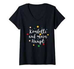 Damen Konfetti auf mein Haupt T-Shirt mit V-Ausschnitt von Funshirts