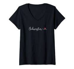 Damen Schwesterherz T-Shirt mit V-Ausschnitt von Funshirts