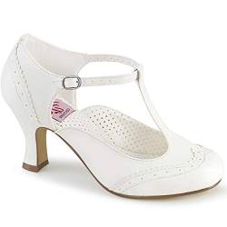 Pleaser Damen Flapper 26 T-Spange - Weiß (Wht Pu) - 37 EU (4 UK) von Funtasma