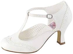 Pleaser Damen Flapper 26 T-Spange - Weiß (Wht Pu) - 39 EU (6 UK) von Funtasma