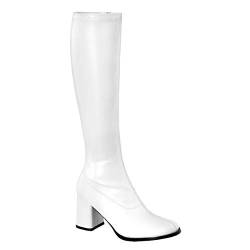 Pleaser Gogo300/yl, Damen Stiefel, Wei? (Wht STR Pu), 36 EU von Funtasma